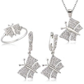 Ensemble papillon argenté pour femme